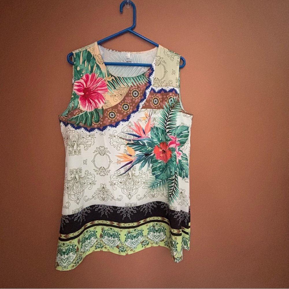 Floral Multicolor Sleeveless Mini Dress
